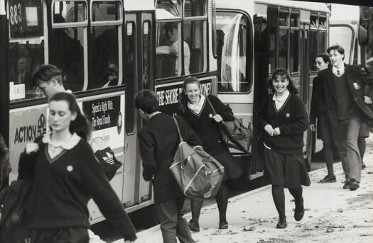 School children bussing