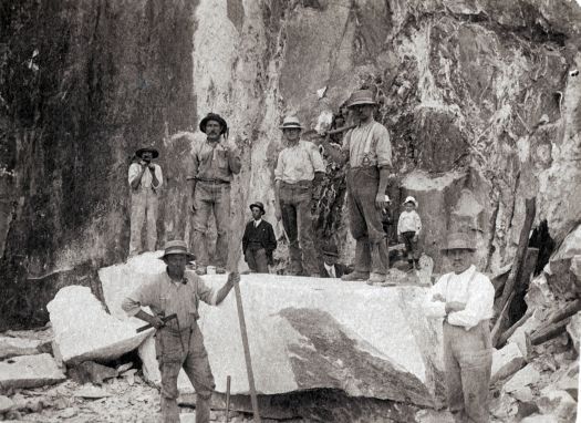 Splitting marble on Black Mountain