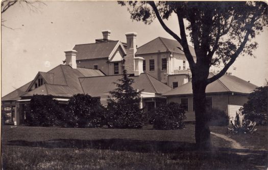 Side view of Yarralumla Homestead, now the Governor General's residence.