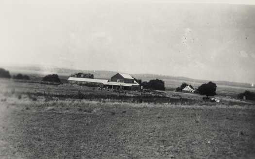 Photo negative of Duntroon woolshed