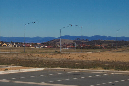 View from Gribble Street past Hibberson Street to Percival Hill in the distance.