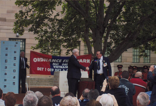Plaque ceremony for the Ordnance Field Park at War Memorial
