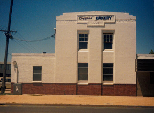 View of Coggan's Bakery building in Elourea Street, Braddon