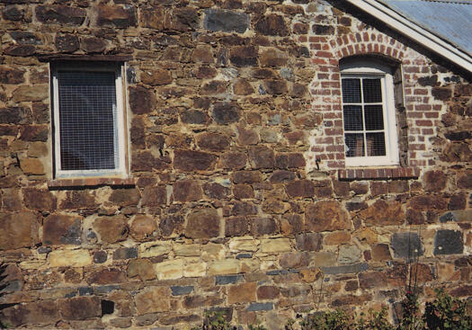 Window details on Blundells Cottage; on left c1860 and right c1890