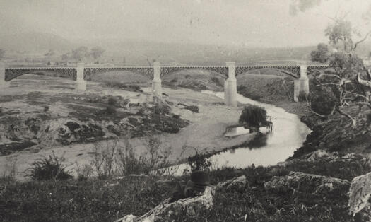 View of the newly completed railway bridge.