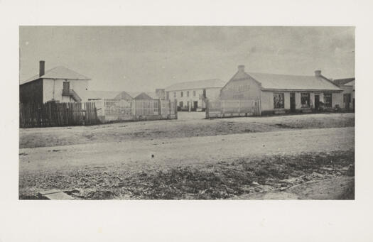 Shows the store and surrounding buildings - possible stores (see 'Charf' sign). Date unknown.