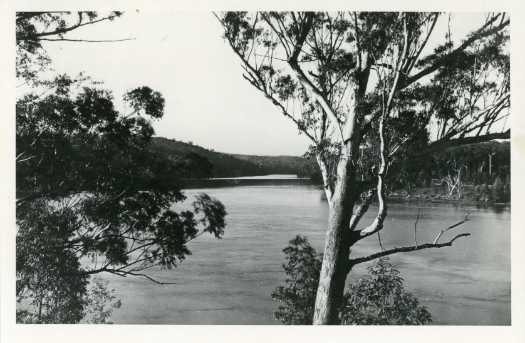 View of a very broad river described as the Molonglo