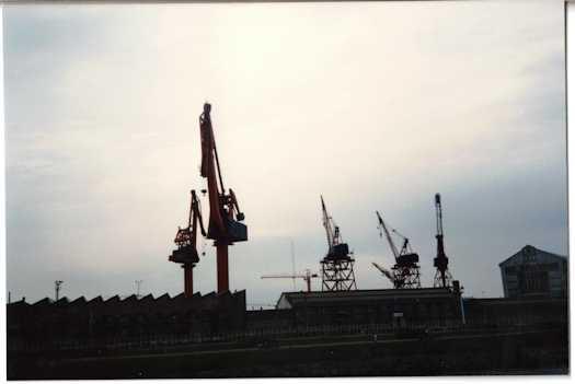 Possibly at shipping docks